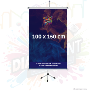 Banner 100 x 150 cm   4x0  Bastão, Cordão e Ponteira 