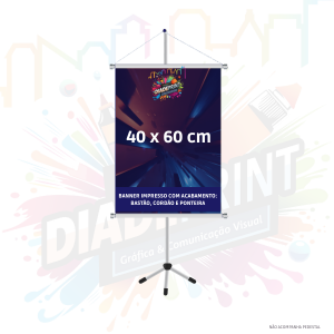 Banner 40 x 60 cm   4x0  Bastão, Cordão e Ponteira 