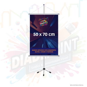 Banner 50 x 70 cm   4x0  Bastão, Cordão e Ponteira 