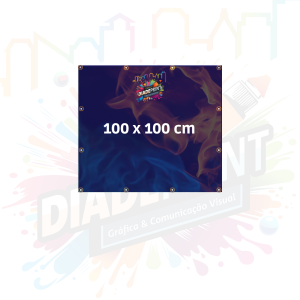 Lona 100 x 100 cm  Inserir Tamanho 4x0  Com ilhós 