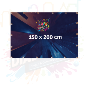 Lona 150 x 200 cm  Inserir Tamanho 4x0  Com ilhós 