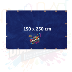 Lona 150 x 250 cm  Inserir Tamanho 4x0  Com ilhós 